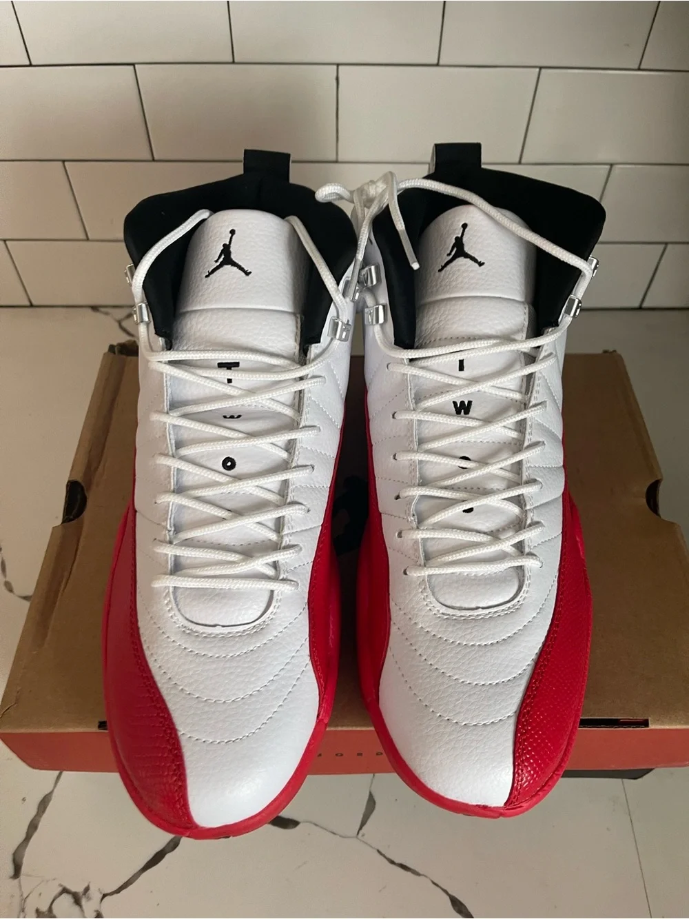Men’s Retro 12 Cherry Size 13.